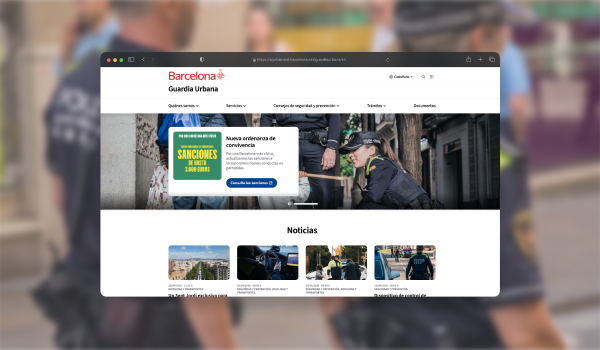 Captura de la web de la Guàrdia Urbana del Ajuntament de Barcelona tras la migración a Drupal 10