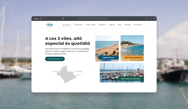 Captura de la web de turismo Les 3 Viles tras la auditoría y remediación de accesibilidad